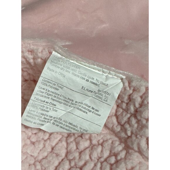 SL Home Plush Baby Blanket Pink Sherpa 31x38 Embossed Stars Soft - Picture 4 of 5